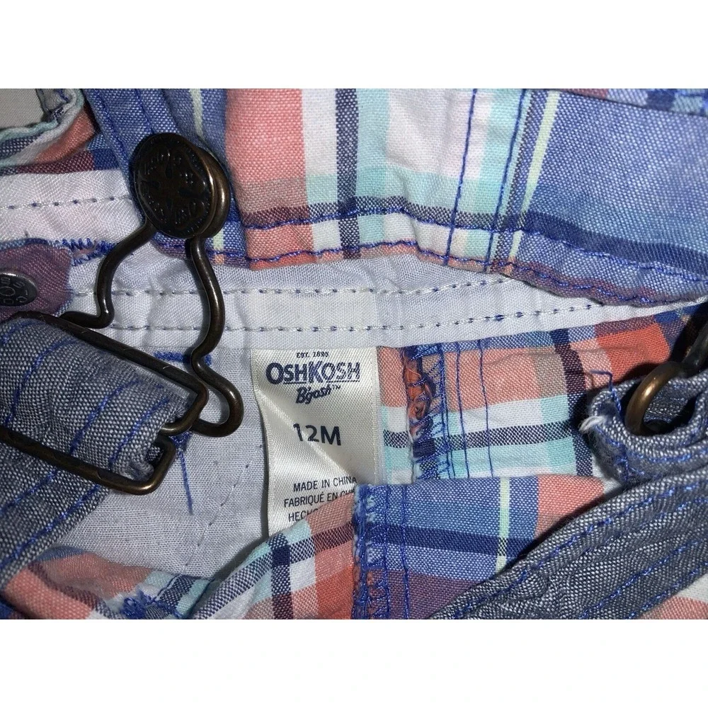 Osh Kosh‎ B'Gosh VNTG Sz 12M Bib Overalls Shorts Lot Of 2